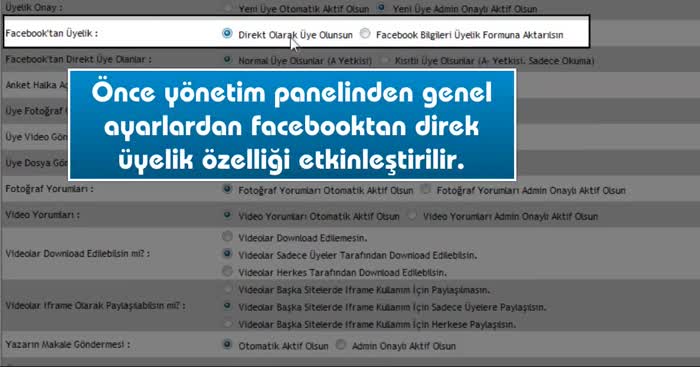 Facebooktan siteye nasl direkt üye olunur