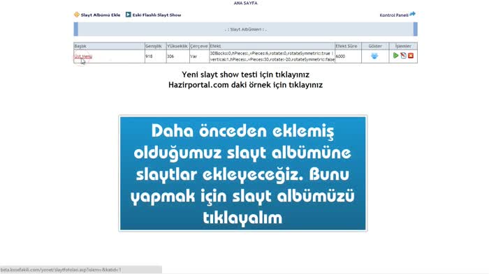 Slayt kayd� nas�l eklenir